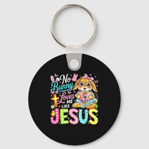 Chaveiro Nenhum coelho me ama como Jesus Páscoa Cristã Reli