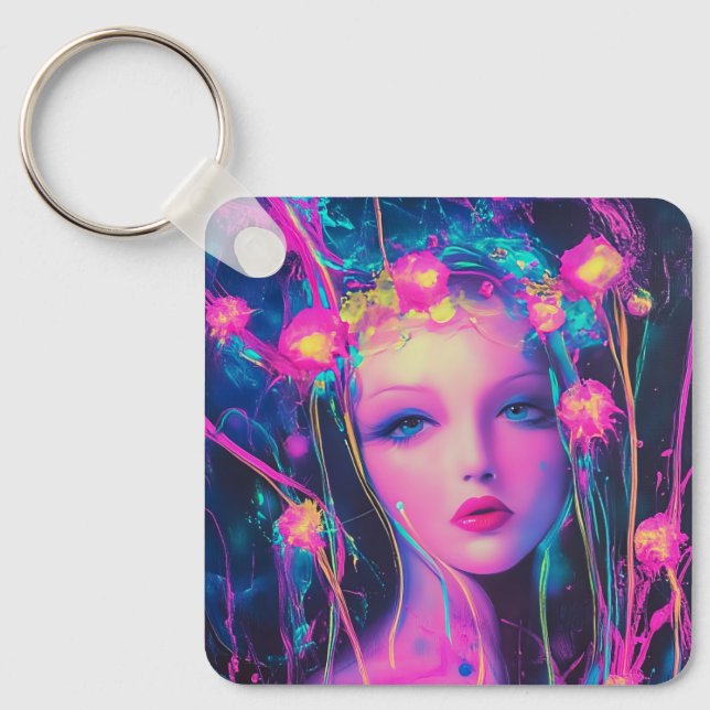 Chaveiro Neon Alienígena Goddese (Frente)