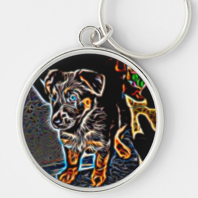 Chaveiro Neon Art German shepherd (Frente)