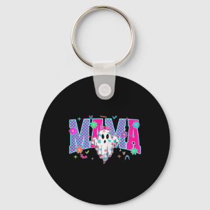 Chaveiro Neon Checkered Halloween Ghost Mama Costume Mamãe