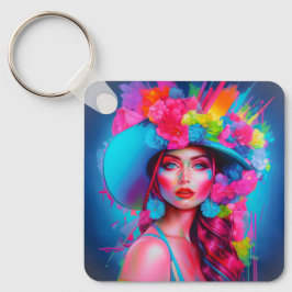 Chaveiro Neon Fantasy Floral Retrato