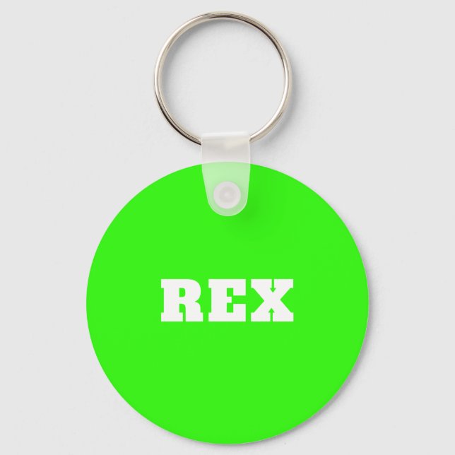 Chaveiro Neon Green e White Modern Name Pet (Frente)
