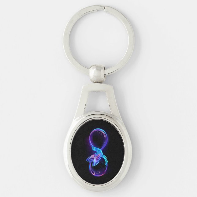 Chaveiro Neon Infinity Symbol with Glowing Hummingbird (Frente)
