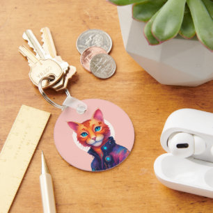 Chaveiro "Neon Paws: O Gengibre, Gengibre De Olhos Azuis"