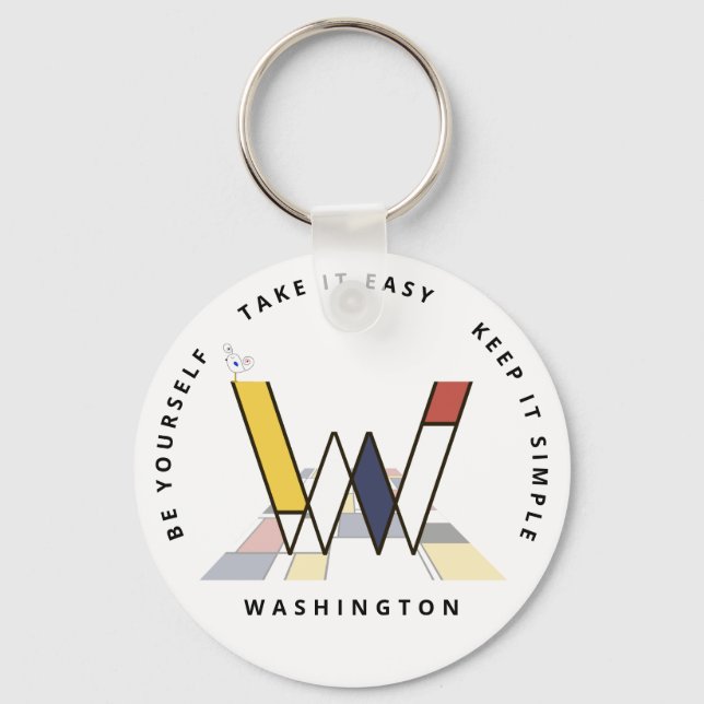 Chaveiro Neoplasticismo Impressionante Monograma de Arte. L (Frente)