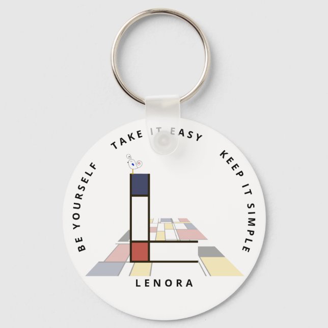 Chaveiro Neoplasticismo Impressionante Monograma de Arte. L (Frente)