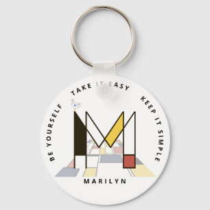 Chaveiro Neoplasticismo Impressionante Monograma de Arte. L