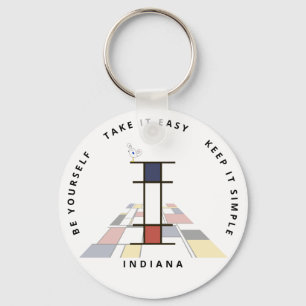 Chaveiro Neoplasticismo Impressionante Monograma de Arte. L