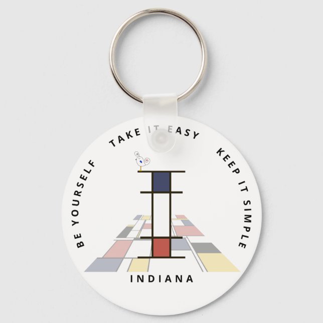 Chaveiro Neoplasticismo Impressionante Monograma de Arte. L (Frente)