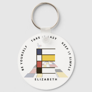 Chaveiro Neoplasticismo Impressionante Monograma de Arte. L