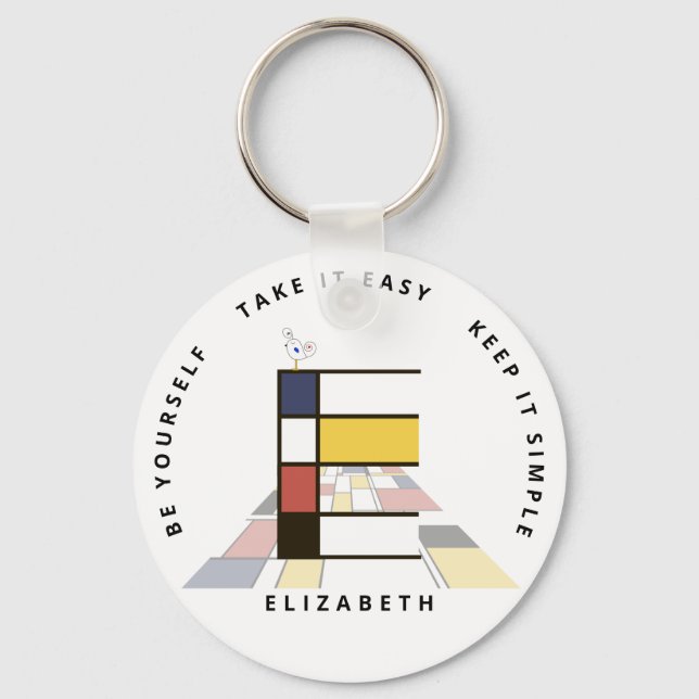 Chaveiro Neoplasticismo Impressionante Monograma de Arte. L (Frente)