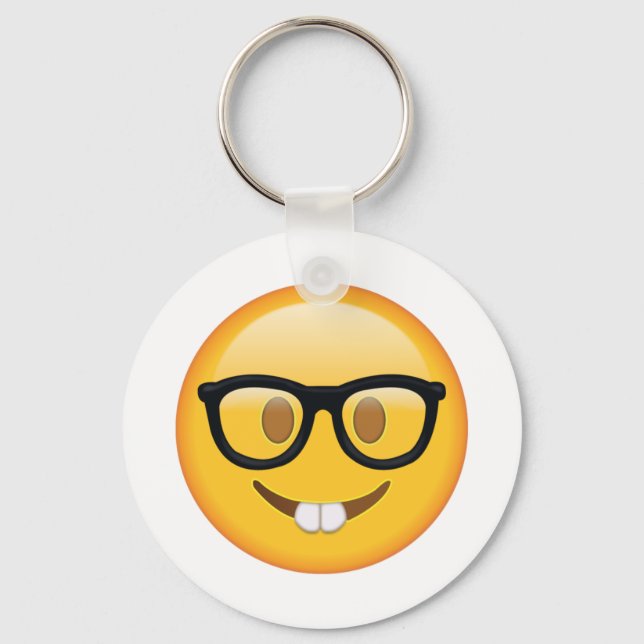 Chaveiro Nerd com Óculos - Emoji (Frente)