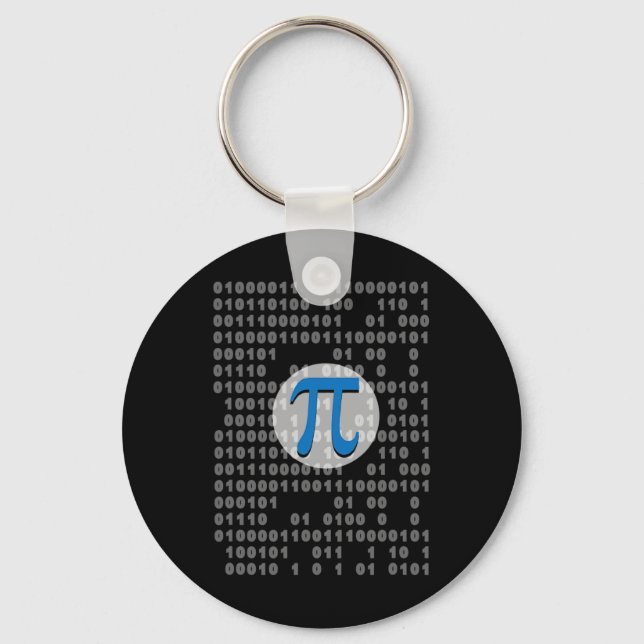 Chaveiro Nerd De Matemática Do Símbolo Pi Day Ascii Binário (Frente)