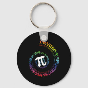 Chaveiro Nerd Espiral Arco-Íris, Geek Matemático, Dia Pi