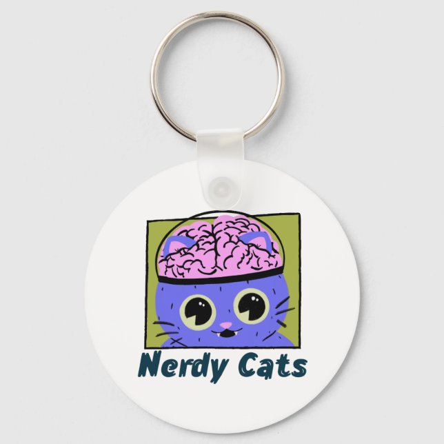 Chaveiro Nerdy Cats, Design do cérebro (Frente)
