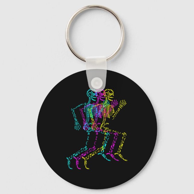 Chaveiro Nerdy Skeleton Bones Labeled Funny Halloween Human (Frente)