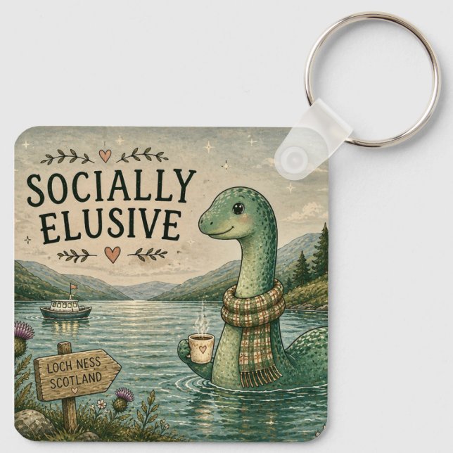 Chaveiro Nessie Esquiva Socialmente Críptico Aconchegante L (Verso)