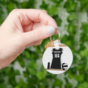 Chaveiro Netball customizável do design preto e branco