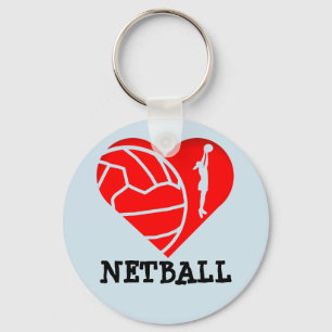 Chaveiro Netball do amor do coração e do design da silhue