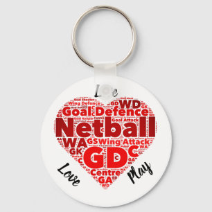 Chaveiro Netball inspirado do design GD do coração