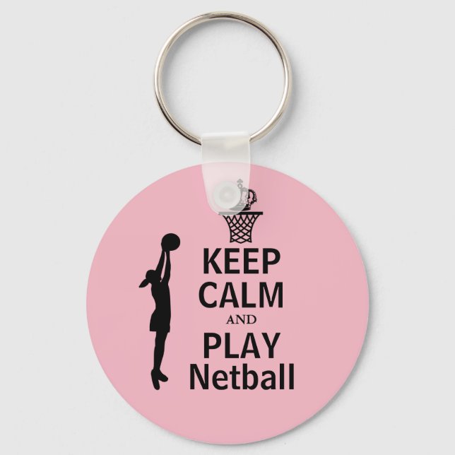 Chaveiro Netball personalizado mantém calma e joga (Frente)