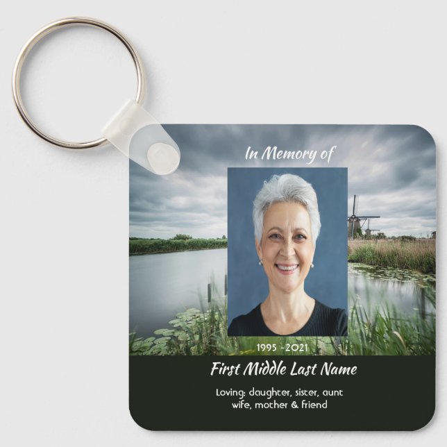 Chaveiro Netherlands windmill Holland Memorial Keepsake  (Frente)