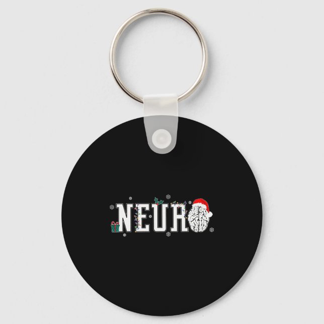 Chaveiro Neuro Nurse Brain Santa Hat Neuroscience Nursing C (Frente)