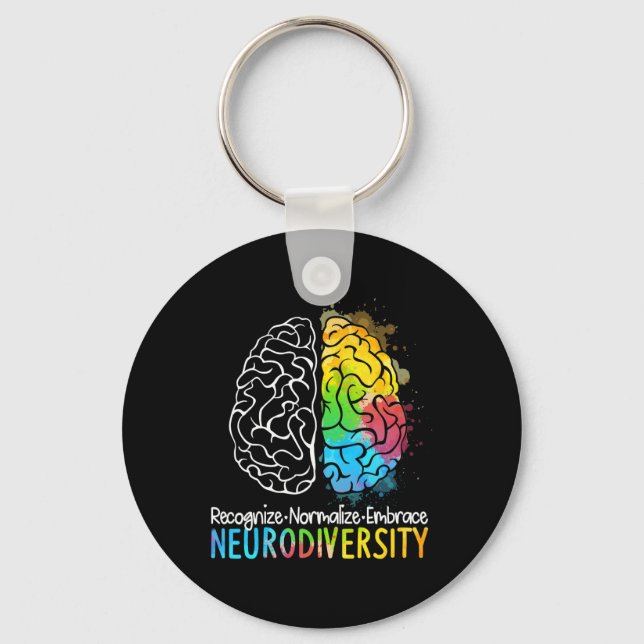 Chaveiro NeuroDiversidade Autismo Espectro Asd Arco-Íris Br (Frente)