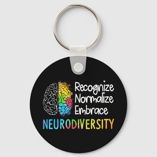 Chaveiro Neurodiversidade, Celebre o Espectro. O cérebro (Frente)