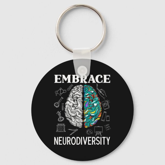 Chaveiro Neurodiversidade e consciência saúde mental (Frente)