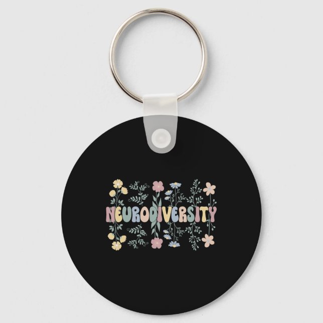Chaveiro Neurodiversity Flowers Autism Neurodivergente 1 (Frente)
