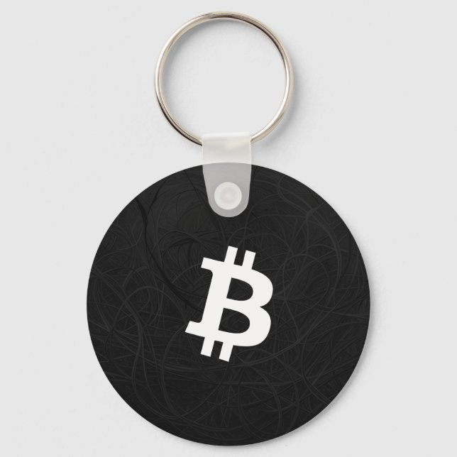 Chaveiro Neurônio Bitcoin Preto (Frente)