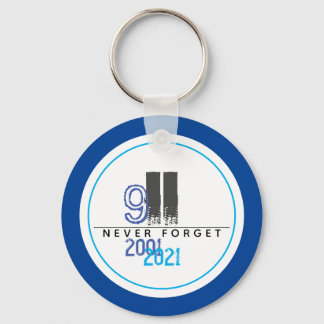 Chaveiro Never Forget 911 Blue World Trade Center