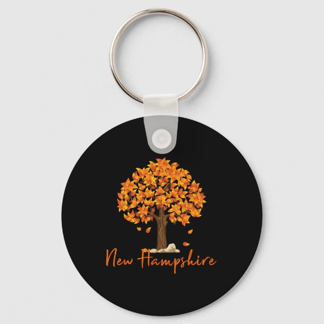 Chaveiro New Hampshire Fall Foliage Autumn Rustic Maple Oak (Frente)