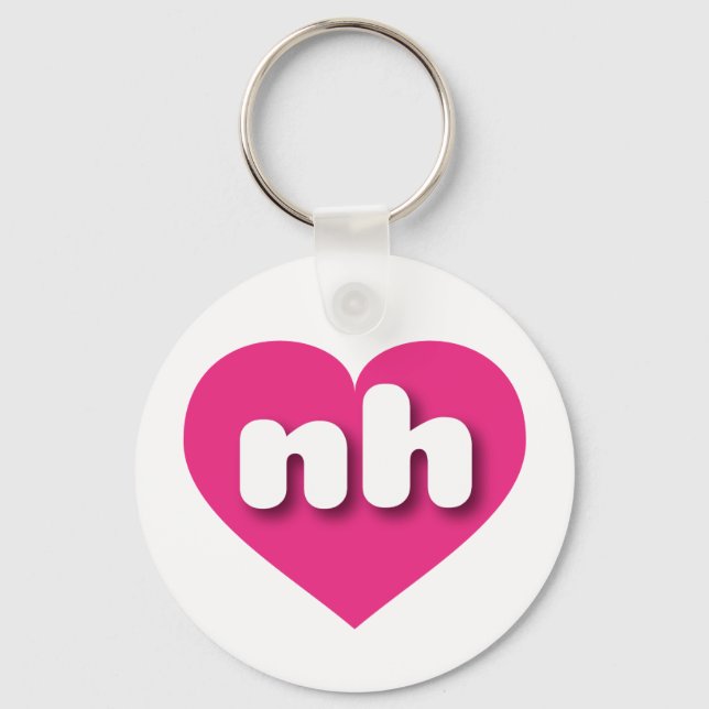 Chaveiro New Hampshire hot pink Heart - Eu adoro (Frente)