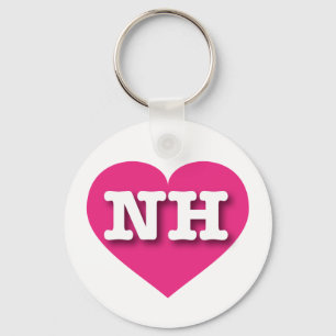 Chaveiro New Hampshire Hot Pink Heart - Eu amo NH