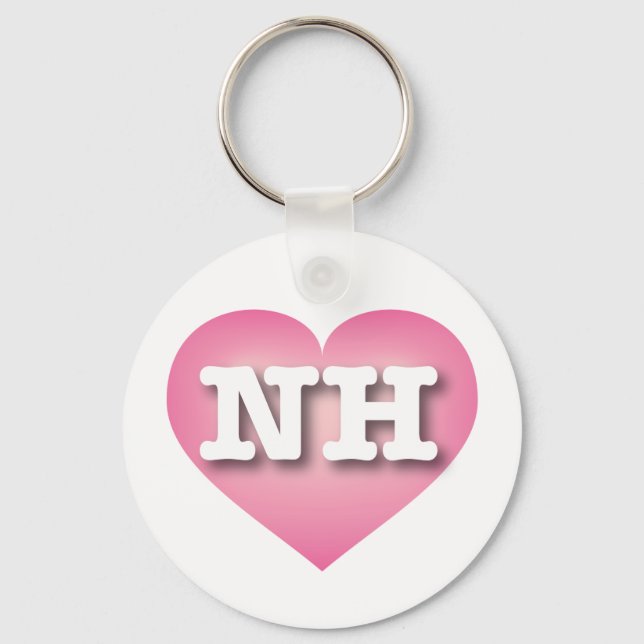Chaveiro New Hampshire Pink Fade Heart - Eu amo NH (Frente)