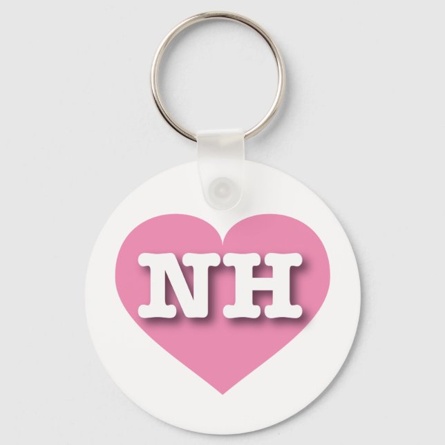 Chaveiro New Hampshire Pink Heart - Eu amo NH (Frente)