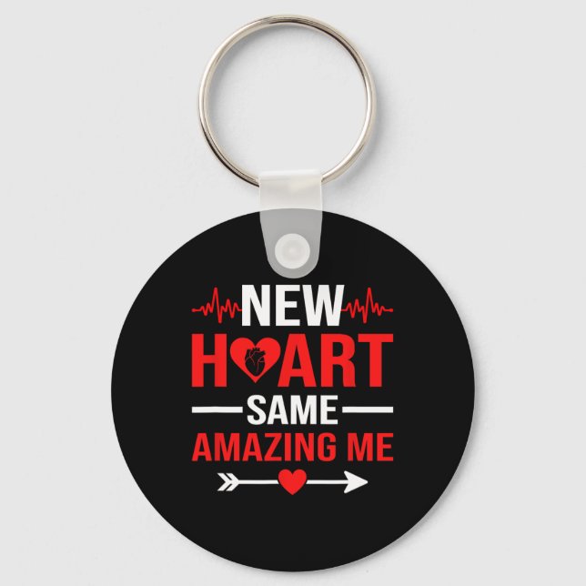 Chaveiro New Heart Same Amazing Me Heart Transplant Survivo (Frente)