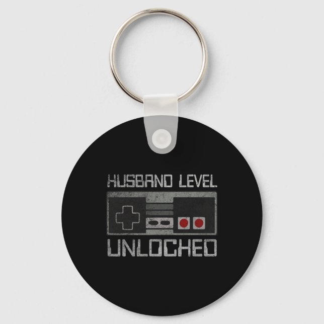 Chaveiro New Husband Level Unlocked Just Married Gamer Bach (Frente)