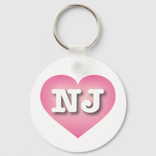 Chaveiro New Jersey Pink Fade Heart - Eu amo NJ