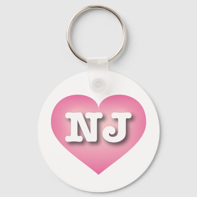 Chaveiro New Jersey Pink Fade Heart - Eu amo NJ (Frente)