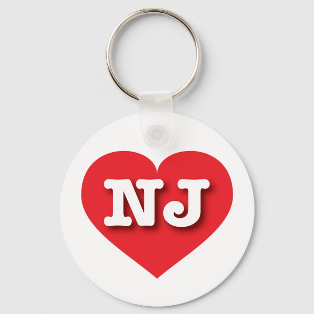 Chaveiro New Jersey Red Heart - Eu amo NJ (Frente)
