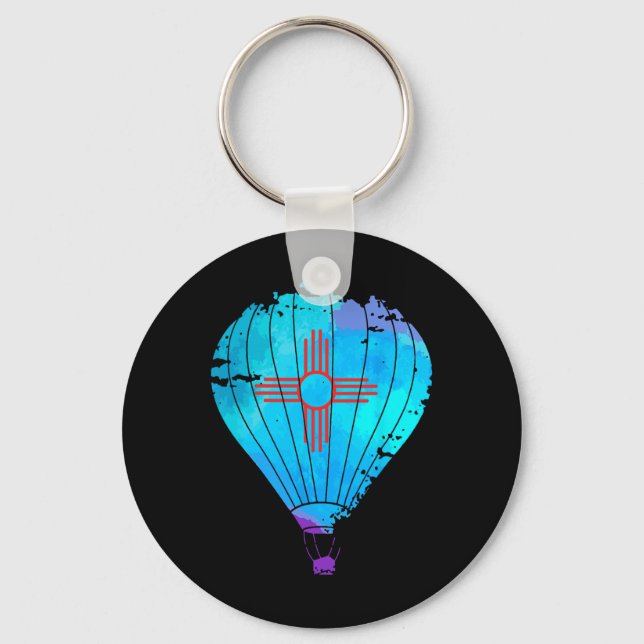 Chaveiro New Mexico Festival Hot Air Balloon Zia Gift  (Frente)