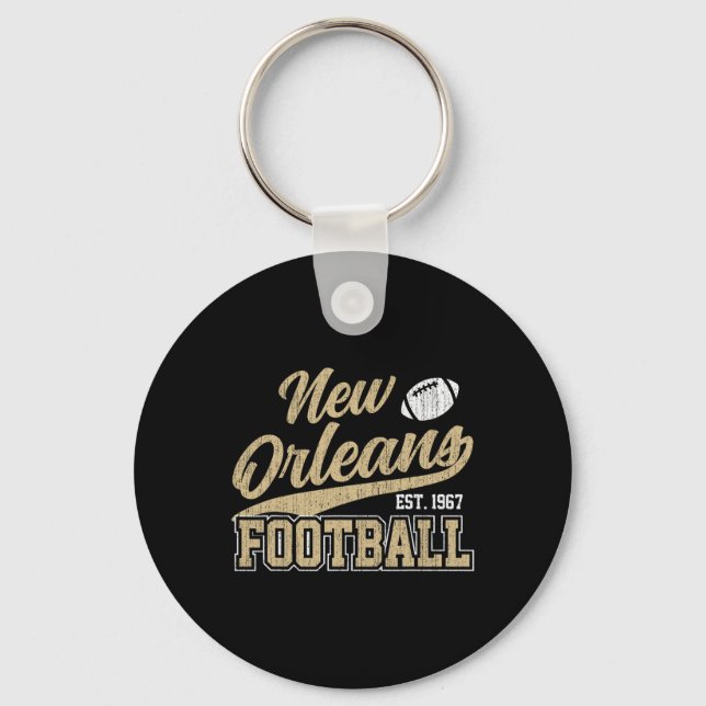 Chaveiro New Orleans Distressed Football Team Fan Srts  (Frente)