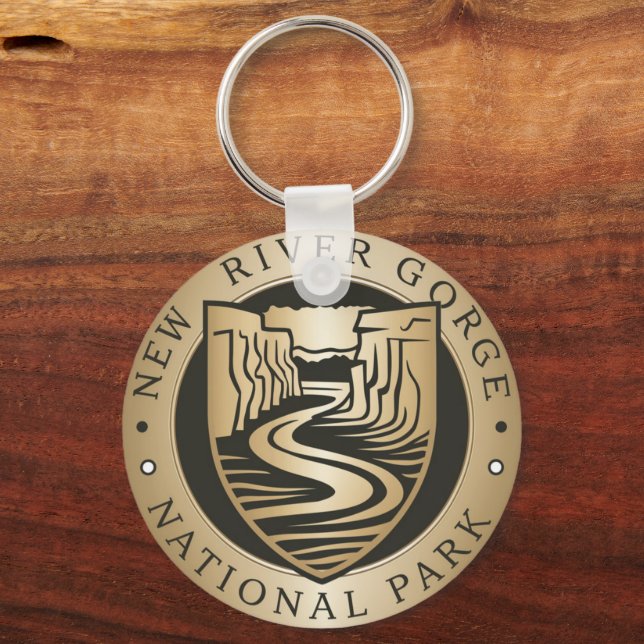 Chaveiro New River Gorge National Park Ouro Emblem (Verso)