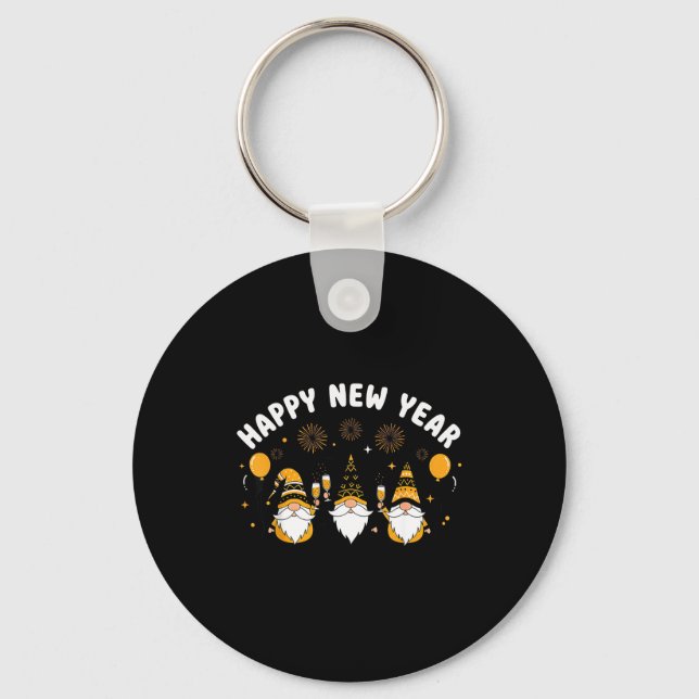 Chaveiro New Year’s Eve Party Happy New Year Gnome Confetti (Frente)