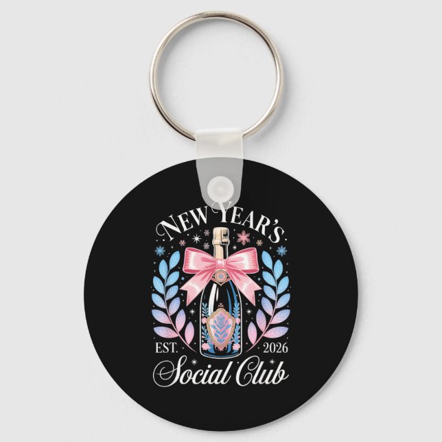 Chaveiro New Year’s Social Club 2026 Elegant Champagne Art  (Frente)