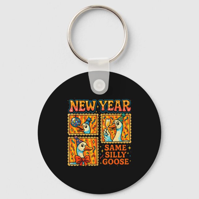 Chaveiro New Year Same Silly Goose Funny Retro Party Gift  (Frente)