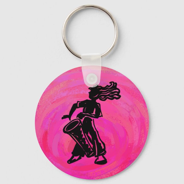 Chaveiro New York Boogie Nights Drum Hot Pink (Frente)